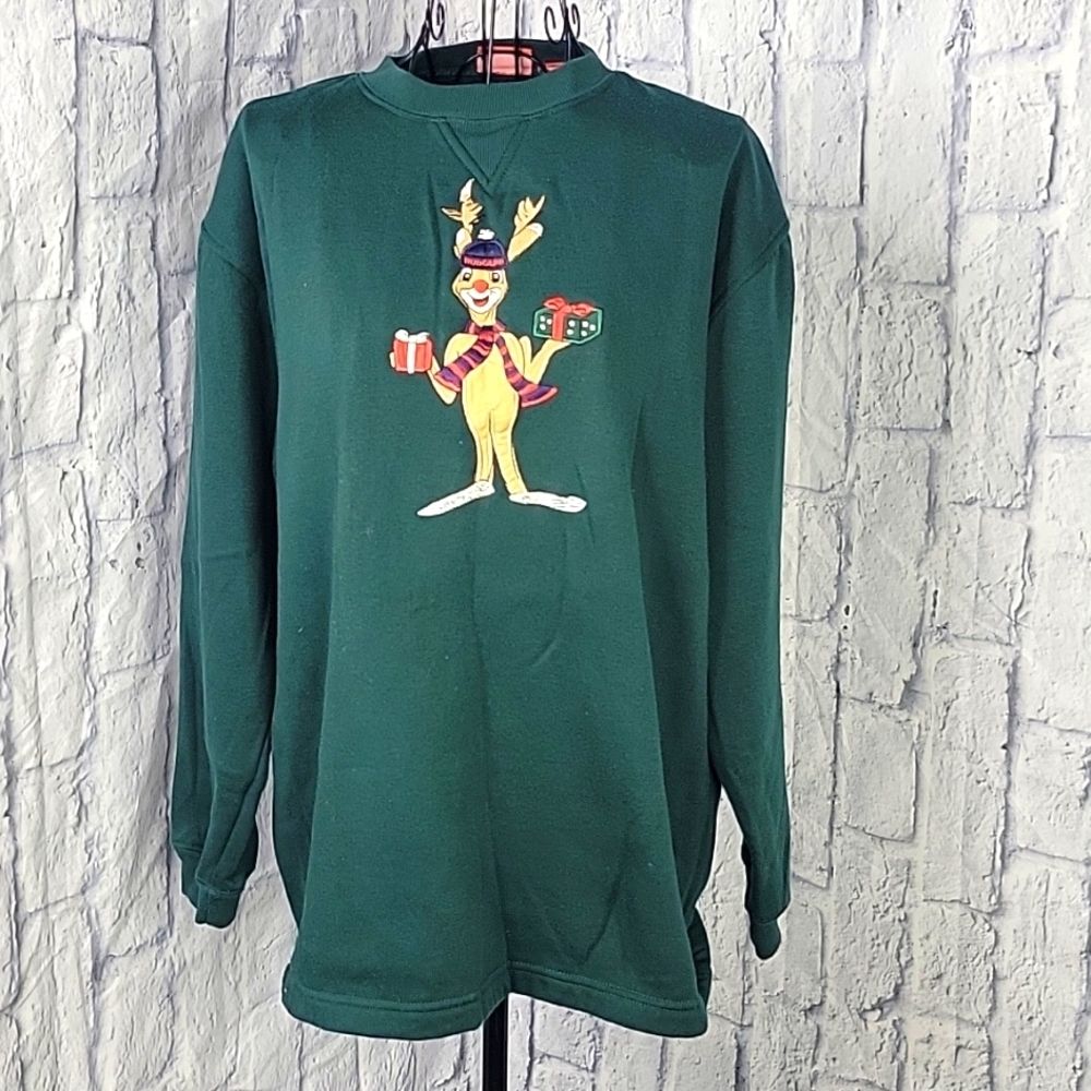 RUDOLPH REINDEER Green Graphic‎ Sweatshirt